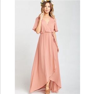 Show Me Your Mumu Salmon High-Low Wrap dRESS